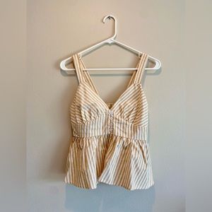 Good Luck Gem Warm Mustard Striped Cami Top | Medium